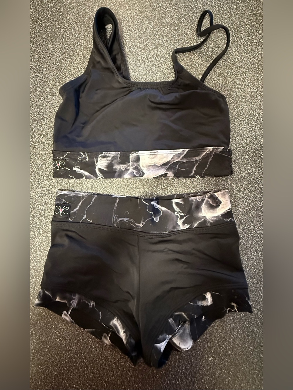 Kandi Kouture Black Marble-Dance Set Size Child X-Large